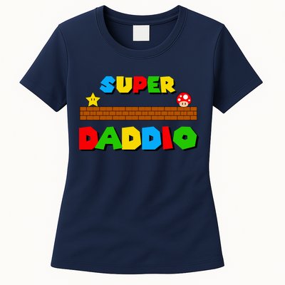 Super Daddio Retro Video Game Womens T-Shirt