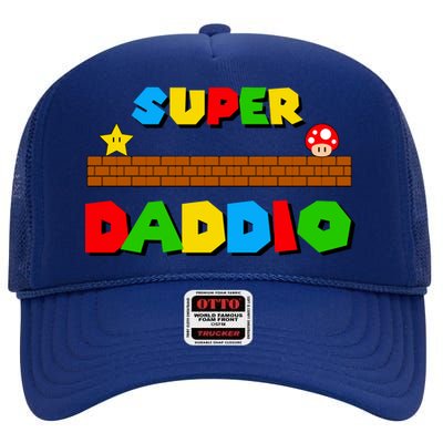 Super Daddio Retro Video Game High Crown Mesh Back Trucker Hat