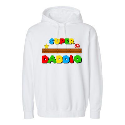 Super Daddio Retro Video Game Garment-Dyed Fleece Hoodie