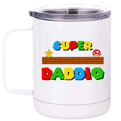 Super Daddio Retro Video Game 12 oz Stainless Steel Tumbler Cup