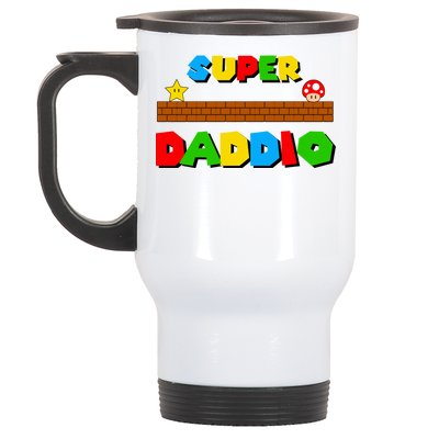 Super Daddio Retro Video Game Stainless Steel Travel Mug