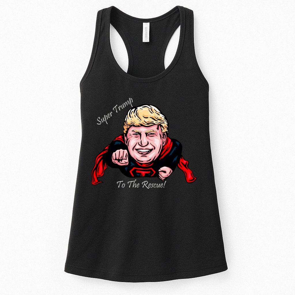 Super Donald Trump To The Rescue Womens Tank Top