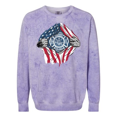 Super Fireman USA Colorblast Crewneck Sweatshirt