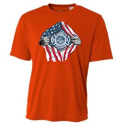 Super Fireman USA Cooling Performance Crew T-Shirt