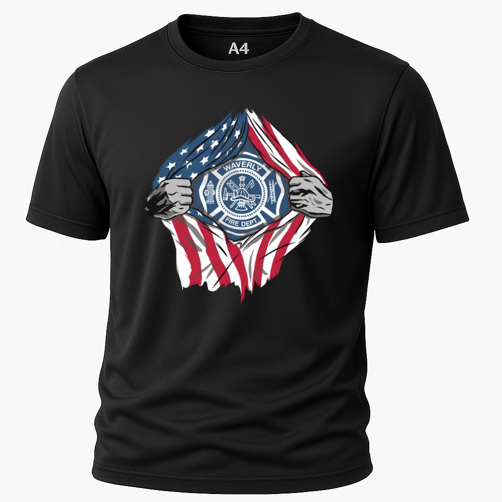 Super Fireman USA Cooling Performance Crew T-Shirt