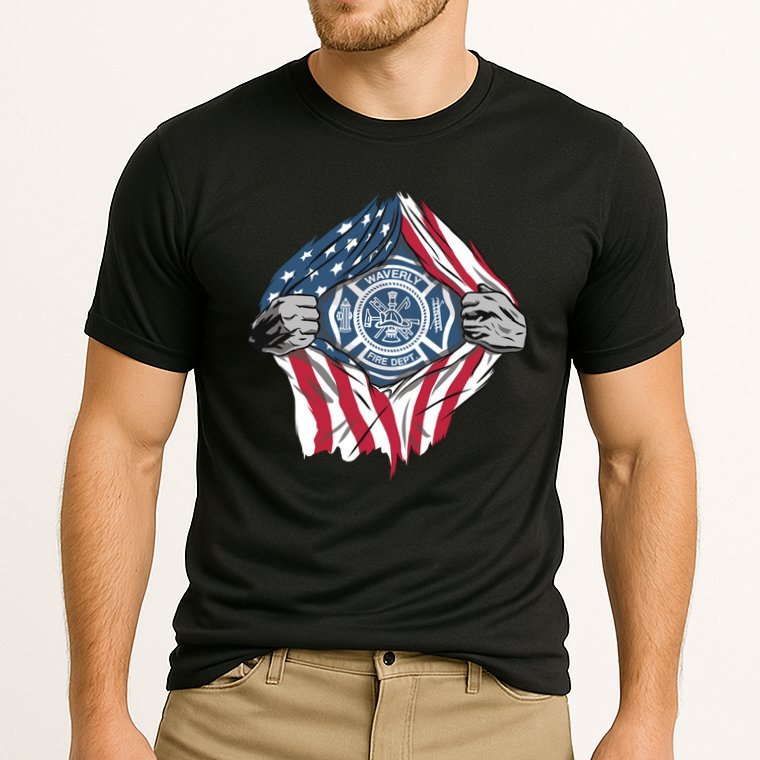 Super Fireman USA Cooling Performance Crew T-Shirt