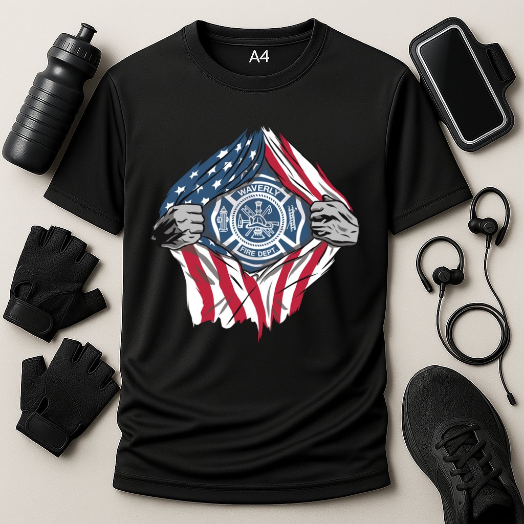 Super Fireman USA Cooling Performance Crew T-Shirt