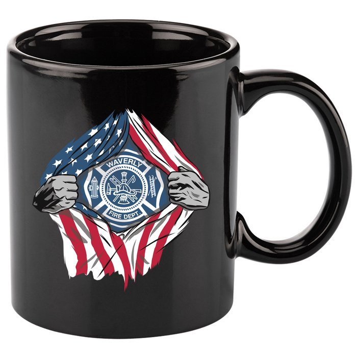 Super Fireman USA 11oz C Handle Ceramic Mug
