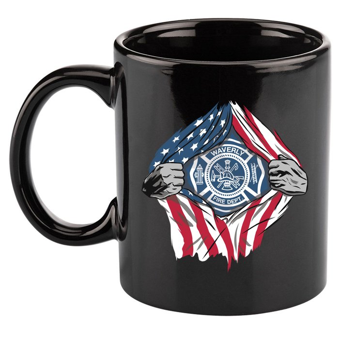 Super Fireman USA 11oz C Handle Ceramic Mug