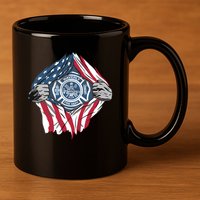 Super Fireman USA 11oz C Handle Ceramic Mug
