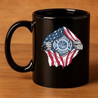 Super Fireman USA 11oz C Handle Ceramic Mug