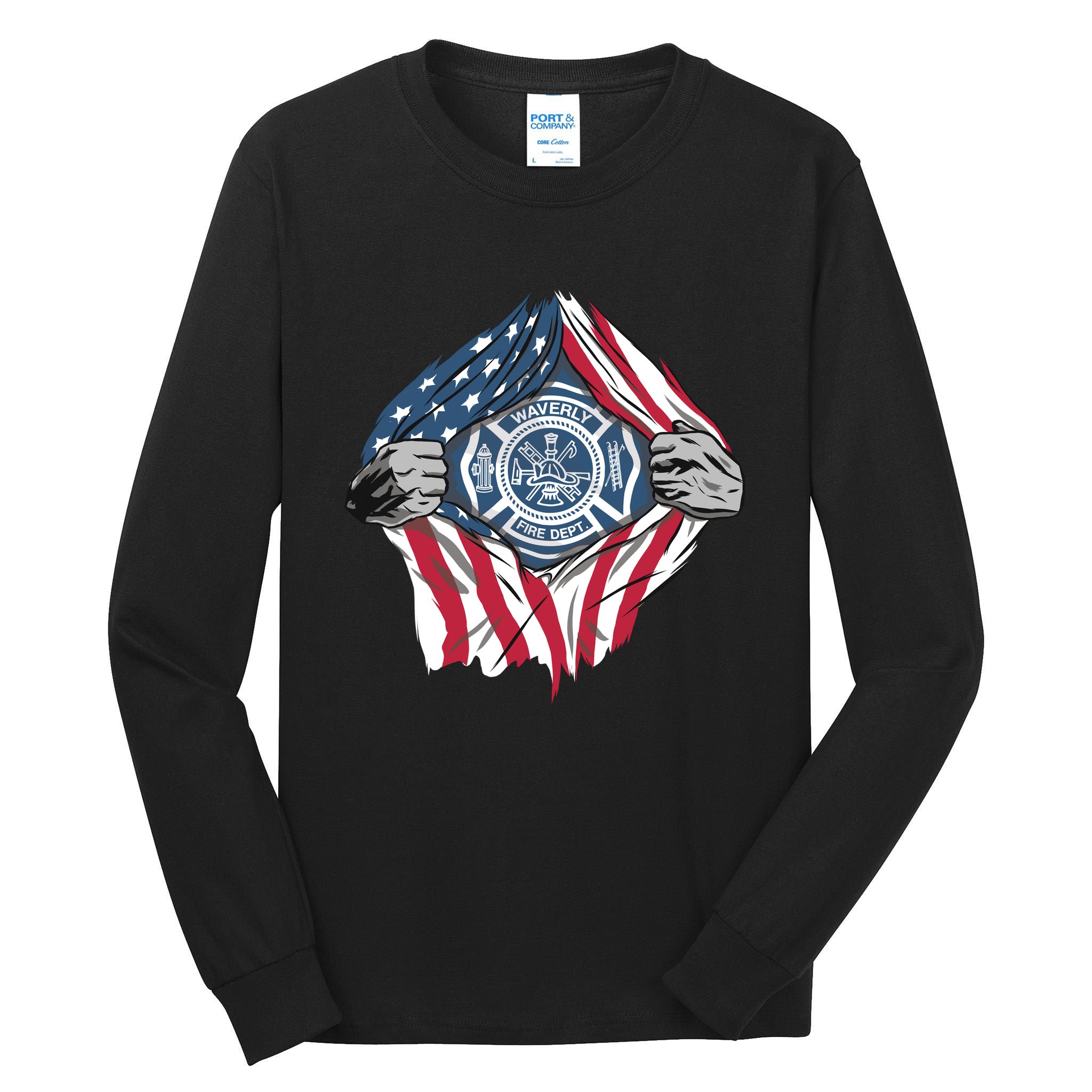 Super Fireman USA Tall Long Sleeve T-Shirt