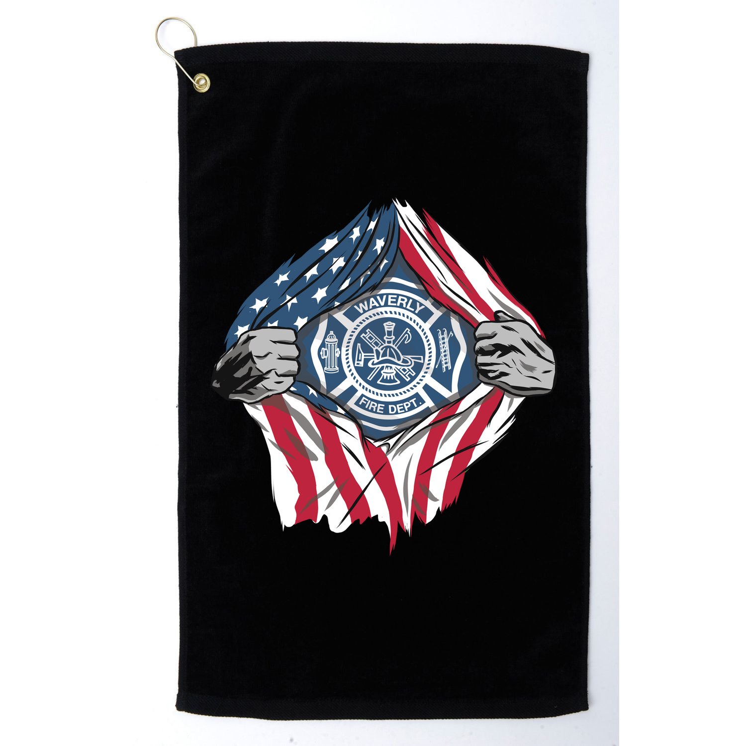 Super Fireman USA Golf Towel