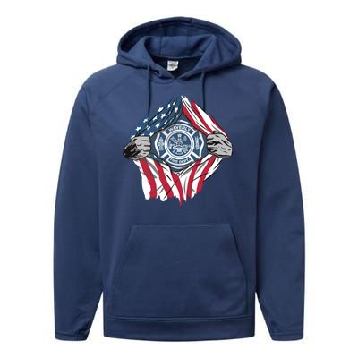 Super Fireman USA Performance Fleece Hoodie