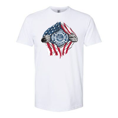 Super Fireman USA Softstyle CVC T-Shirt