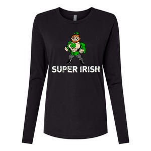 Super Irish Cloverleaf St. Patrick's Day Womens Cotton Relaxed Long Sleeve T-Shirt