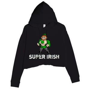 Super Irish Cloverleaf St. Patrick's Day Crop Fleece Hoodie