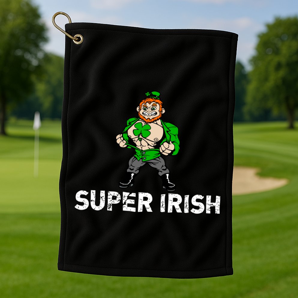 Super Irish Cloverleaf St. Patrick's Day Golf Towel