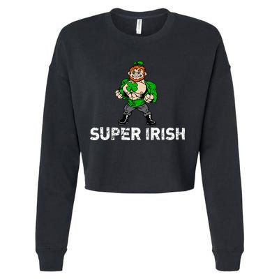Super Irish Cloverleaf St. Patrick's Day Cropped Pullover Crew