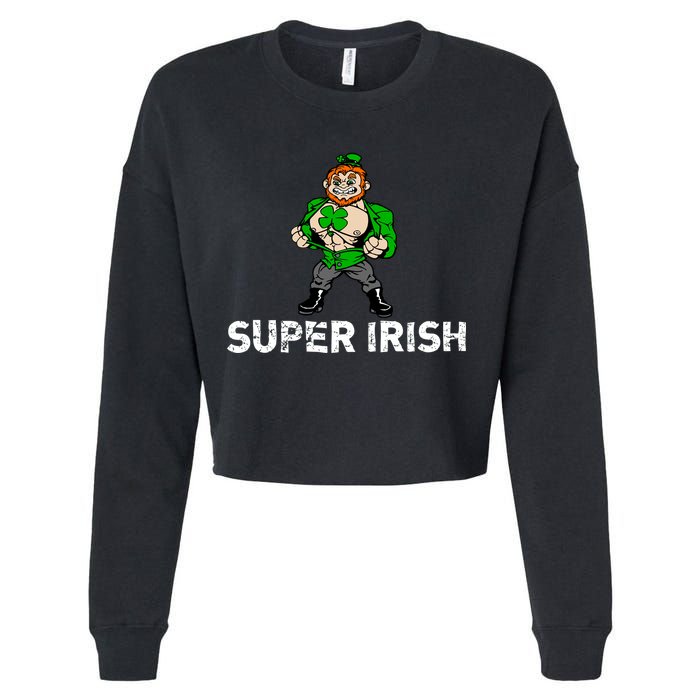 Super Irish Cloverleaf St. Patrick's Day Cropped Pullover Crew