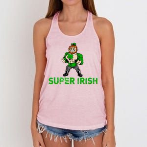 Super Irish Cloverleaf St. Patrick's Day Women's Knotted Racerback Tank