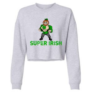 Super Irish Cloverleaf St. Patrick's Day Cropped Pullover Crew