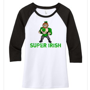 Super Irish Cloverleaf St. Patrick's Day Women's Tri-Blend 3/4-Sleeve Raglan Shirt