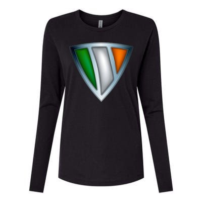 Super Irish Ireland Steel Shield Womens Cotton Relaxed Long Sleeve T-Shirt