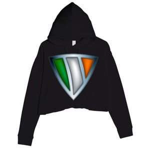 Super Irish Ireland Steel Shield Crop Fleece Hoodie