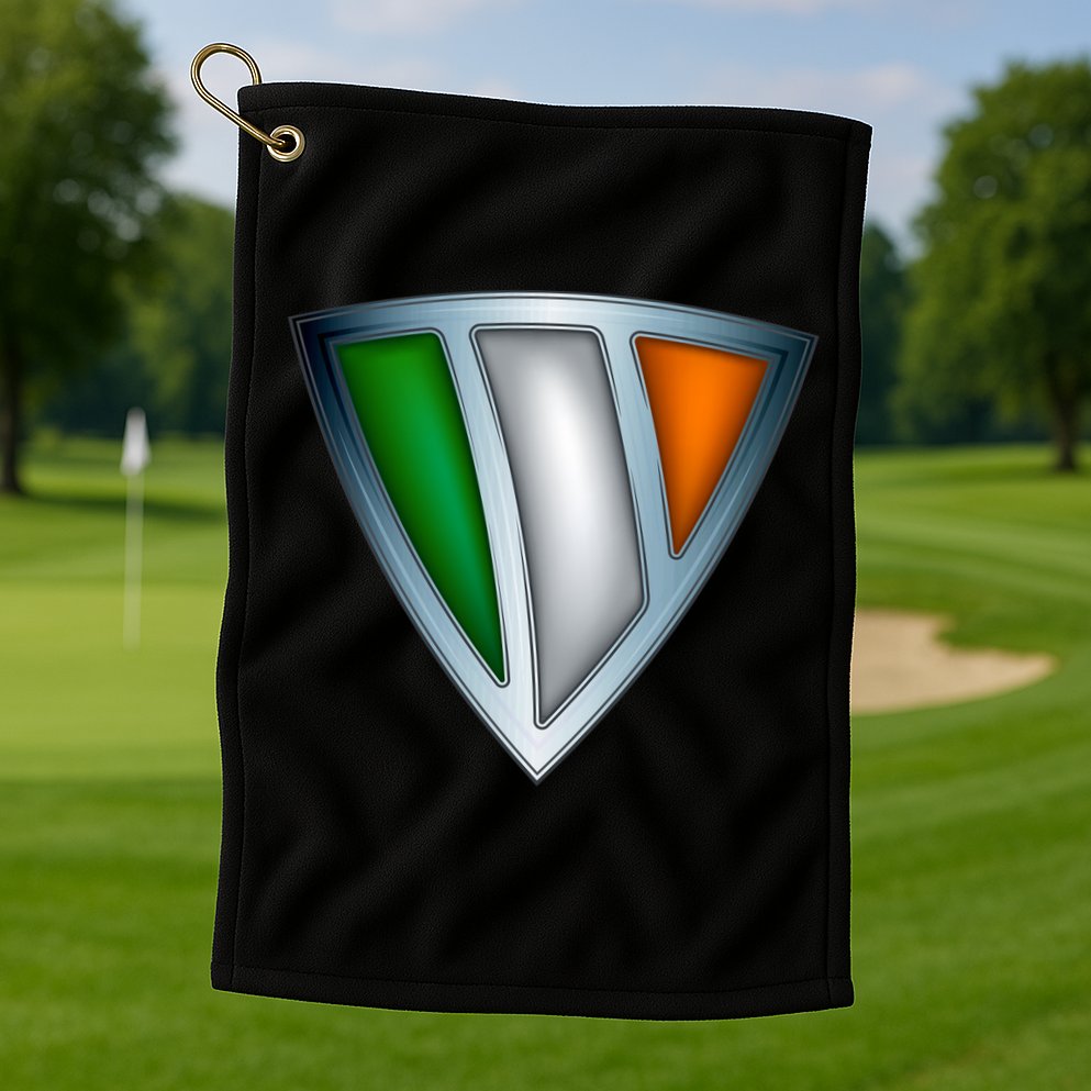 Super Irish Ireland Steel Shield Golf Towel