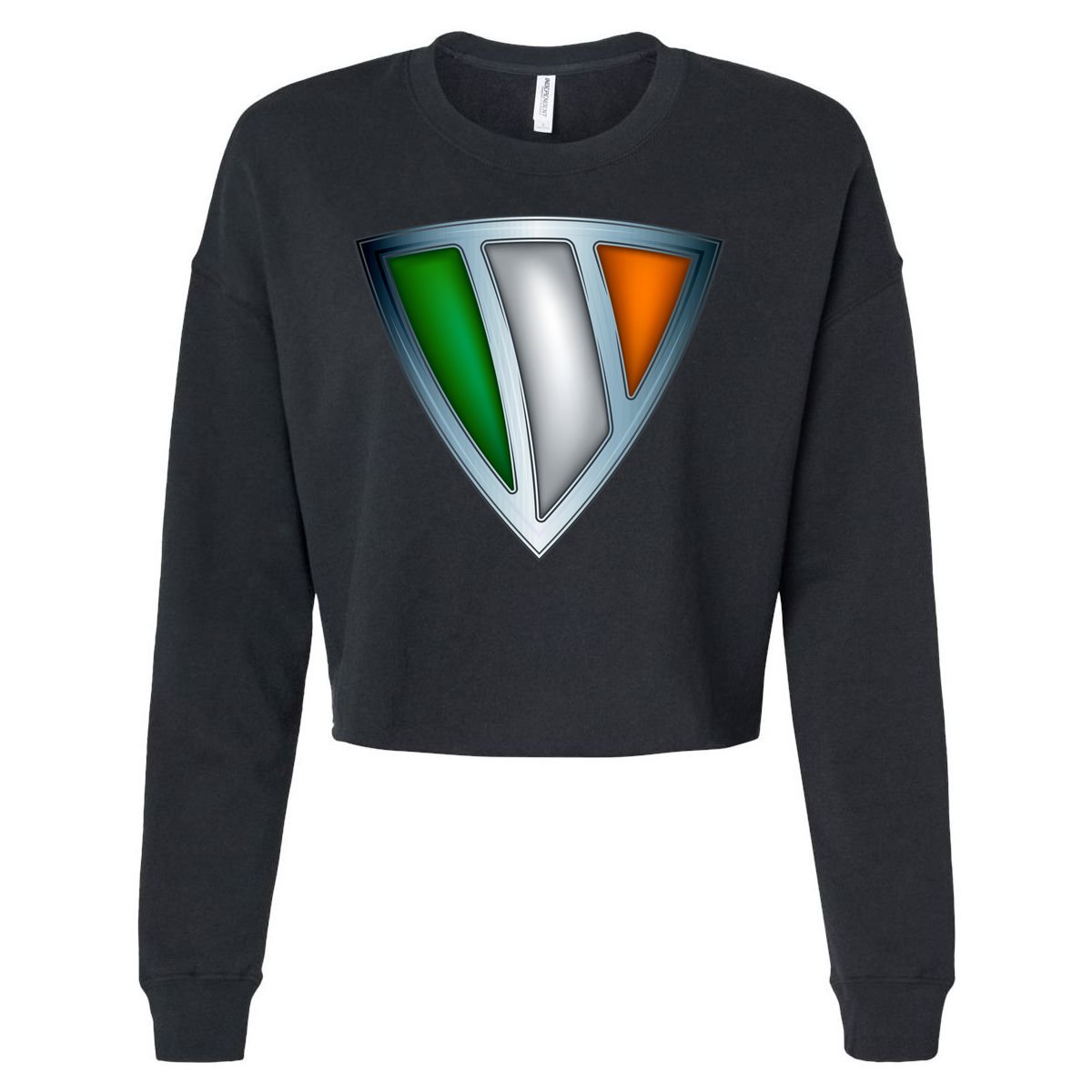 Super Irish Ireland Steel Shield Cropped Pullover Crew