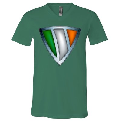 Super Irish Ireland Steel Shield V-Neck T-Shirt