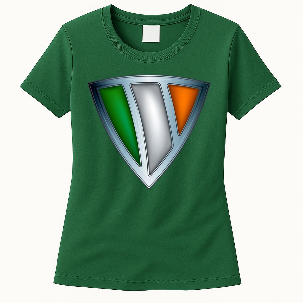 Super Irish Ireland Steel Shield Womens T-Shirt