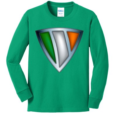 Super Irish Ireland Steel Shield Kids Long Sleeve Shirt