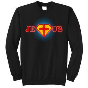 Super Jesus Superhero Comic Logo Sweatshirt