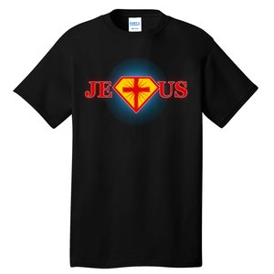 Super Jesus Superhero Comic Logo Tall T-Shirt