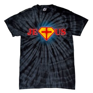 Super Jesus Superhero Comic Logo Tie-Dye T-Shirt