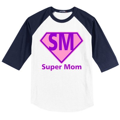 Super Mom Baseball Sleeve Shirt