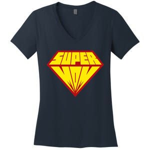 Super Mom Comic Superhero Women's V-Neck T-Shirt