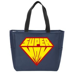 Super Mom Comic Superhero Zip Tote Bag