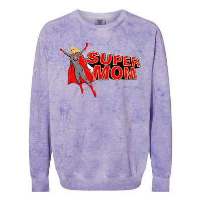 Super Mom Figure Colorblast Crewneck Sweatshirt