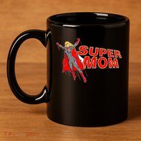Super Mom Figure 11oz C Handle Ceramic Mug
