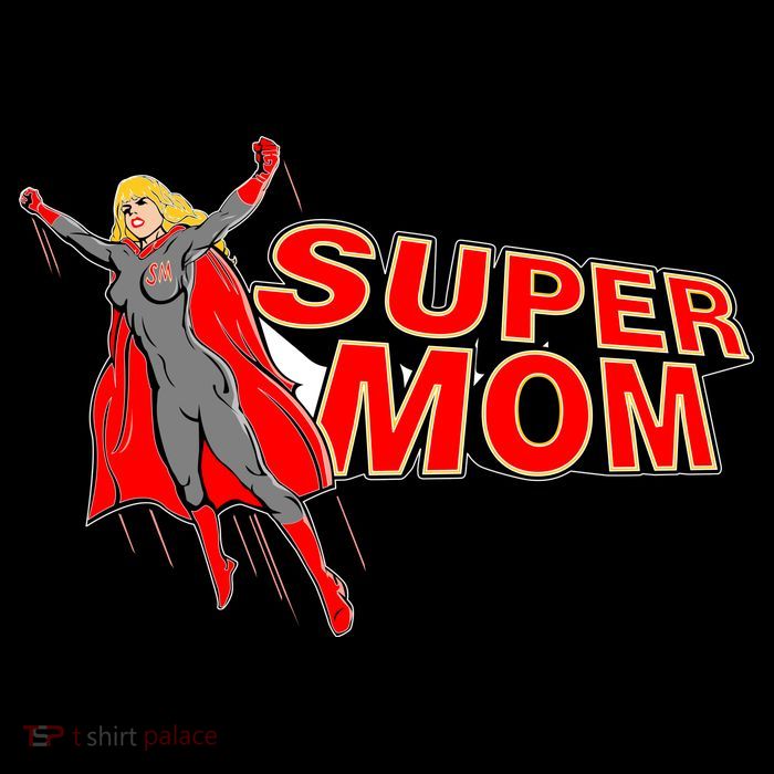 Super Mom Figure Drawstring Bag