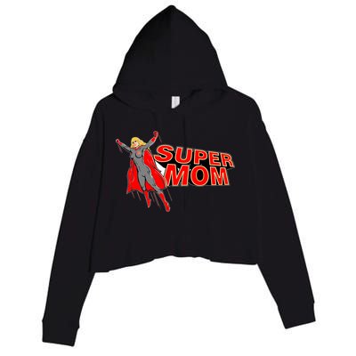 Super Mom Figure Crop Fleece Hoodie