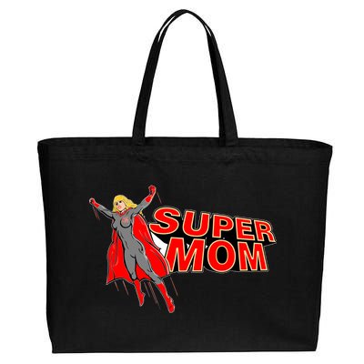 Super Mom Figure Cotton Canvas Jumbo Tote