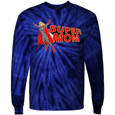 Super Mom Figure Tie-Dye Long Sleeve Shirt