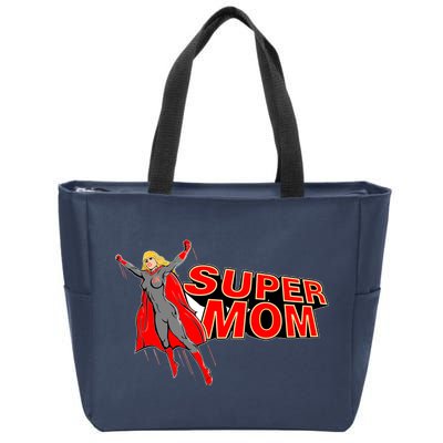 Super Mom Figure Zip Tote Bag