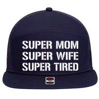 Super Mom Funny Gifts For Mothers 7 Panel Mesh Trucker Snapback Hat