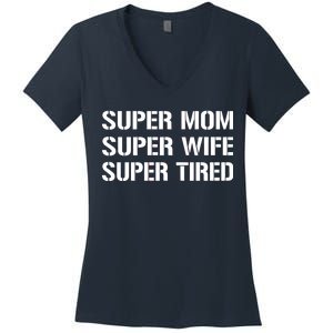 Super Mom Funny Gifts For Mothers Women's V-Neck T-Shirt