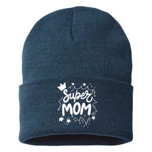 Super Mom Mothers Day Sustainable Knit Beanie